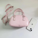 Daiiibabyyy  New PU Silver Polyester Crossbody Bag Small Square Bowling Purse Lightweight Durable Fashion Shoulder Bag for Daily Use