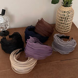 Daiiibabyyy  Spring and Summer Mesh Pleated Wide-brimmed Headband Women  New Hairpin Headband Daily Clothing Fashion Matching Head Band
