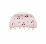 Daiiibabyyy  Cute Tiara Pink Cherry Hair Clip No-slip Acetate Fruits Hair Barrette Trendy Claw Clips for Women Girls Fashion Hair Accessories