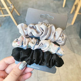 DAIIIBABYYY  -  3PCs/set Silk Satin Elastic Hair Band Small Scrunchies Set Ladies Rubber Bands Ponytail Holders for Women Girls Hair accessories