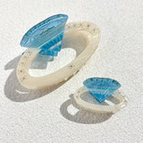Daiiibabyyy  Big/Small Size Diamond-encrusted Gripper Summer Style Design Geometry Hollow Out Acrylic Acetate Women's Hair Accessories