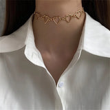 Daiiibabyyy  New Korean Butterfly Choker Necklace For Women Ladies Exquisite Love Heart Clavicle Chain Necklace Jewelry Gift