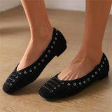 DAIIIBABYYY  -  Summer New Style Women's Big Size 48 Shoes Height 1.5 CM flat bottom Casual single Shoes Shallow mouth Square head Lazy Shoes