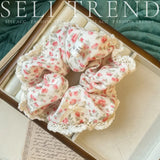 DAIIIBABYYY  -  French Fashion Floral Lace Velet Hair Scrunchies for Girls and Women Handmade Hair Loop