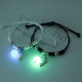 DAIIIBABYYY  -  2pc Luminous Cat Star Moon Cross Charms Bracelet Set Couple Adjustable Woven Rope Friendship Bracelet For Women Men Jewelry Gift