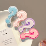 Daiiibabyyy  4Pcs Cute Question Mark Acrylic Hair Clips - Colorful Hair Accessories for Women Girls, Daily/Party Hairstyling Decor Hairpin