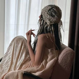 Daiiibabyyy  New French Retro Bridal Lace Bow Ribbon Headband Mori High-end Wedding Hair Accessories