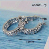 Daiiibabyyy  Fashion Classic Versatile Hoop Earring for Women Hollow-out Design Temperament Jewelry for Daily Life Zircon Accessories Jewelry