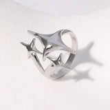 Daiiibabyyy  Korean Fashion Intersection Thin Rings for Women Shiny Crystal CZ Tail Ring Exquisite Jewelry Wedding Accessories Gift