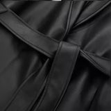 Daiiibabyyy   -  Spring Black Oversized Long Waterproof Leather Trench Coat 2024 Women's Long Sleeve Loose Korean Fashion Clothing
