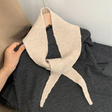 Daiiibabyyy  Sophie Scarf Niche Design 100% Wool Scarf Female Atmosphere Versatile Scarf Lazy  French Neck Scarf Tide Streetwear Scarves