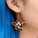 Daiiibabyyy  Y2K Jewelry Leopard Star Drop Earrings Cool Accessories for Women Cross Earrings Punk Grunge Rock Gothic Aesthetic