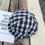 Daiiibabyyy  Japanese Retro Plaid Beret Female Summer Vintage Korean Cap Women Painter Hat Vintage Octagonal Hat 2026