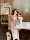 DAIIIBABYYY  -  Bohemian Women Sweet Fresh Floral Vest Dress Summer 2025 New Style French Vacation Style Mid Length Vestidos