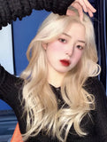 DAIIIBABYYY  -  Fashionable Long Curly Hair Middle Parted Side Bangs Big Wave Lazy Curling Summer Full Head Cover