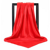DAIIIBABYYY  -  Imitation Silk Scarf Pure color Women Satin Square Hijab Scarfs For Ladies Luxury Shawl 90*90 Bandana Large Hair Head Scarf