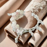 Daiiibabyyy  New Sakura Butterfly Glass Bracelet Women New Chinese Style Versatile Super Fairy Bracelet Niche Design