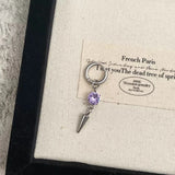 Daiiibabyyy  Stainless Steel Rivet Drop Earrings for Women Exquisite Retro Zircon Starburst Hoop Earrings Hip Hop Punk Versatile Jewelry Gift