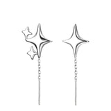 Daiiibabyyy 925 Sterling Silver Star Earring for Women Girl Simple Tassels Chain Fashion Office Jewelry Gift Dropshipping