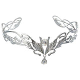 Daiiibabyyy  Fashion Vintage King Round Elves Crown Elegant Baroque Princess Diadems Leaf Leaves Punk Alloy Rhinestone Headdress Bridal Party