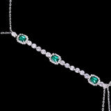 Daiiibabyyy  Hot Sale Green Square Rhinestone Crystal Tassel Long Body Chain for Women Gold Silver Plated for Beach Party Jewelry