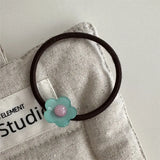 DAIIIBABYYY  -  Korean Style Acetate Fresh Girl's Age-Reducing Color-Blocking Flower Hair Band Ball Hair Tie Hair Band New Rubber Band