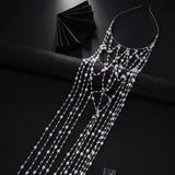 Daiiibabyyy  Fashion Imitation Pearl Mesh Headpiece Wedding Wig Accessories Elegant Round Rhinestone Tassel Head Chain Band Prom for Women