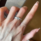 Daiiibabyyy  Italian Retro Jewelry Hollow Lace Honeycomb Design Silver Color Rings Black Enamel Inlaid Zircon Ring For Women