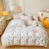 DAIIIBABYYY  -  A-class mother and baby cartoon washed cotton four piece set for bed, ins style bed sheets, duvet covers, dormitory duvet