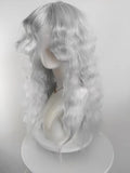 Daiiibabyyy  Silver Gray White Long Roll Big Wave High Quality Synthetic Wig Mid-Water Ripple Roll Wig Ladies Wig