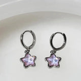 Daiiibabyyy Gothic Cute Dream Fairy Moonlight Stone Star Pendant Earrings For Egirl Y2K EMO 2000s Harajuku Goth Vintage Jewelry Accessories