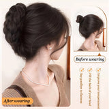 Daiiibabyyy  New Synthetic Hair Bun Claw Clip Fluffy Brown Wig Hair Clip Natural Black Hairpiece Hair Accessories