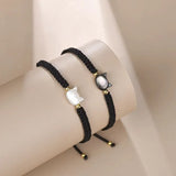 DAIIIBABYYY  -  Natural Moonstone Obsidian Bracelets Minimalist Fidget Bracelet Handmade Cute Black White Cat Bracelet Jewelry Party Accessories