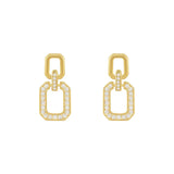 Daiiibabyyy  Exquisite Luxury Micro Inlaid Zircon Geometric Square Earrings for Woman Korean Fashion Jewelry Party Girls Unusual Earring