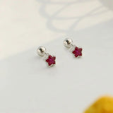 Daiiibabyyy  Mini Colorful Heart Ear Cartilage Piercing Lobe Stud Earring for Women Y2k Accessories Tragus Rook Helix Flat Ear Jewelry KAE312