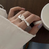 Daiiibabyyy 925 Sterling Silve Irregular Ring for Women Girl Gift Vintage Matte Finish Trend Chunky Versatile Jewelry Dropshipping
