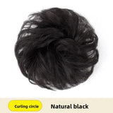 DAIIIBABYYY  -  Women's Low Bun Hair Wig Fake Hair Circle Twist Hair Pack Ancient Style Flower Bud Fluffy Hair Extension Real Human Hair