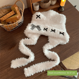 Daiiibabyyy  Cute Thickened Bear Ears Knitted Hat Warm Soft Bear Hat Windproof Coldproof Lei Feng Hat Winter Season Women Wear