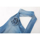 DAIIIBABYYY  -  Women's Denim Skirt Set Korean Fashion Pure Desire Sexy Off Shoulder Camis Top Irregular Ruffled Mini Skirts Sexy Two Piece Sets