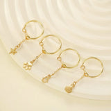 Daiiibabyyy  Adjustable Link Chain Rings For Female Women INS New Trendy Gold Color Shell Starfish Charms Thin Stack Ring Finger Jewelry Gift