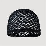 Daiiibabyyy  Women Breathable Mesh Cotton Hat Thin Solid Color Hollow Out Handmade Hat Versatile Fashion Crochet Cap for Spring Summer