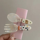 DAIIIBABYYY  -  2pcs Fruit Juice Series Hairpin Cute Grape Watermelon Makeup Clips Traceless Hair Clips Hair Accessories Glitterpink Bangs Clips
