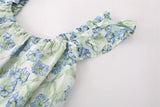 DAIIIBABYYY  -  Sweet Girl Ruffles One-shoulder Sleeveless Suspender Women's Summer Floral Printed Off-shoulder Slim Temperament Camisole Tops
