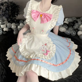 Daiiibabyyy  Uniform Cute OP Dog Short Maid Lolita Dress Apron Short Skirt Lolita Princess Big Skirt  women wedding dresses
