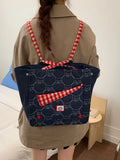 Daiiibabyyy  Contrast Plaid Bags for Woman Underarm Shoulder Bag Apple Pattern Bolsos mujer Tote Sac Femme Commuter Bolsas Youth Bolsa