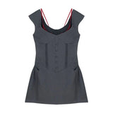 DAIIIBABYYY  -  Sweet Hot Girl Lace Pure Sexy Patchwork Dress Women's Summer Square Collar Slim Fit A-line Short Dress Fashion Female Clothes