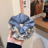 Daiiibabyyy  1pc Korean style design blue cake headband, small, fresh, quick drying double-layer hair tie, large intestine headband