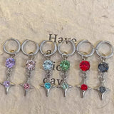 Daiiibabyyy  Stainless Steel Rivet Drop Earrings for Women Exquisite Retro Zircon Starburst Hoop Earrings Hip Hop Punk Versatile Jewelry Gift