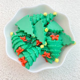 Daiiibabyyy 10 Pcs New Lovely Mini Kawaii Christmas Series Christmas Tree Resin Scrapbook Diy Jewellery Hairpin Accessories Decorate Craft