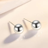 Daiiibabyyy 1pair 100% 925 Sterling Silver Stud Earrings for Women Girl Light Pea Beads Small Ball Earring Elegant Wholesale